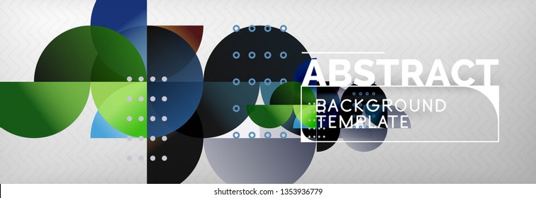 Circles and semicircles abstract background, circle design business template. Vector illustration