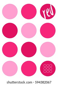 Circles with shades of red.