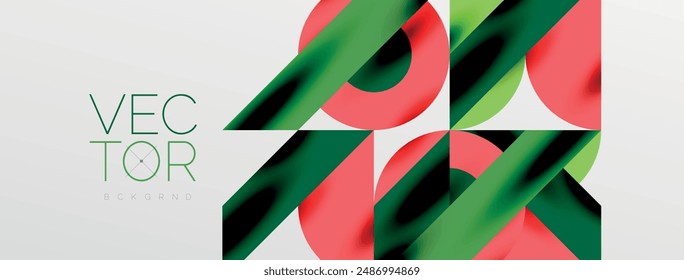Circles and shadows. Colorful round elements with triangles, semi circles and other shapes. Vector Illustration For Wallpaper, Banner, Background, Card, Book Illustration, landing page