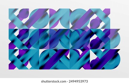Circles and shadows. Colorful round elements with triangles, semi circles and other shapes. Vector Illustration For Wallpaper, Banner, Background, Card, Book Illustration, landing page