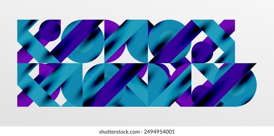Circles and shadows. Colorful round elements with triangles, semi circles and other shapes. Vector Illustration For Wallpaper, Banner, Background, Card, Book Illustration, landing page