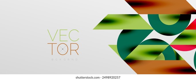 Circles and shadows. Colorful round elements with triangles, semi circles and other shapes. Vector Illustration For Wallpaper, Banner, Background, Card, Book Illustration, landing page