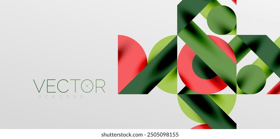 Circles and shadows. Colorful round elements with triangles, semi circles and other shapes. Vector Illustration For Wallpaper, Banner, Background, Card, Book Illustration, landing page