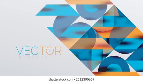 Círculos y sombras. Coloridos Elementos redondos con triángulos, semicírculos y otras Formas. Ilustración vectorial para el Fondo de pantalla, Anuncio, fondo, tarjeta, ilustración del libro, landing page