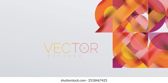 Circles and shadows. Colorful round elements with triangles, semi circles and other shapes. Vector Illustration For Wallpaper, Banner, Background, Card, Book Illustration, landing page