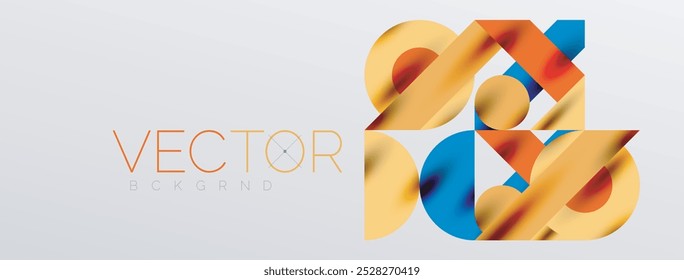 Circles and shadows. Colorful round elements with triangles, semi circles and other shapes. Vector Illustration For Wallpaper, Banner, Background, Card, Book Illustration, landing page