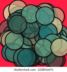 Circles with shadows generative art background art illustration