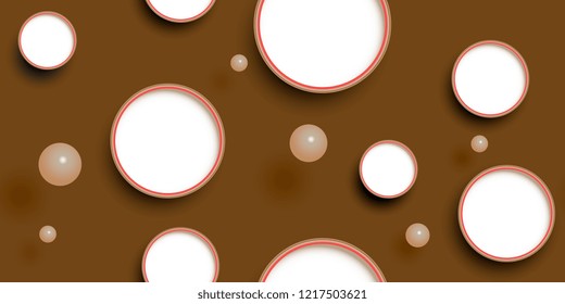 Circles. Circles with shadows. Seamless background. Circle ornament. Vector graphics. Vector seamless pattern of circles and balls