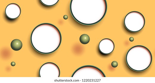 Circles. Circles with shadows. Seamless background. Circle ornament. Vector graphics. Vector seamless pattern of circles and balls