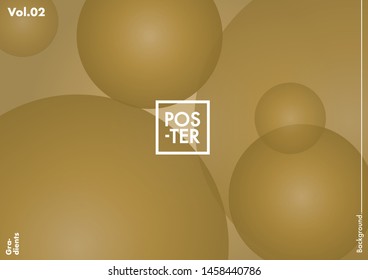 Circles shapes on gradient background. Modern hipster template for poster, cover, banner, flyer, report, brochure. Minimal holographic fluid in soft colors. Holographic fluid set with radial circles