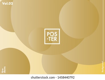 Circles shapes on gradient background. Modern hipster template for poster, cover, banner, flyer, report, brochure. Minimal holographic fluid in soft colors. Holographic fluid set with radial circles