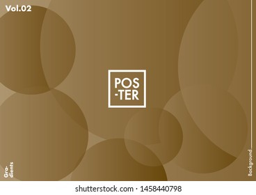 Circles shapes on gradient background. Modern hipster template for poster, cover, banner, flyer, report, brochure. Minimal holographic fluid in soft colors. Holographic fluid set with radial circles