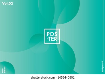 Circles shapes on gradient background. Modern hipster template for poster, cover, banner, flyer, report, brochure. Minimal holographic fluid in soft colors. Holographic fluid set with radial circles