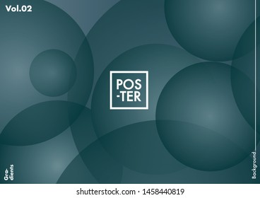 Circles shapes on gradient background. Modern hipster template for poster, cover, banner, flyer, report, brochure. Minimal holographic fluid in soft colors. Holographic fluid set with radial circles