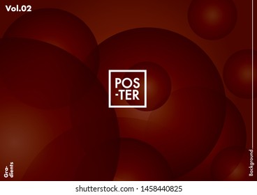 Circles shapes on gradient background. Modern hipster template for poster, cover, banner, flyer, report, brochure. Minimal holographic fluid in soft colors. Holographic fluid set with radial circles