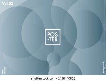 Circles shapes on gradient background. Modern hipster template for poster, cover, banner, flyer, report, brochure. Minimal holographic fluid in soft colors. Holographic fluid set with radial circles