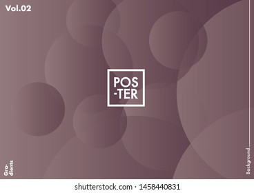 Circles shapes on gradient background. Modern hipster template for poster, cover, banner, flyer, report, brochure. Minimal holographic fluid in soft colors. Holographic fluid set with radial circles