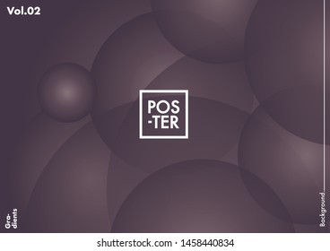 Circles shapes on gradient background. Modern hipster template for poster, cover, banner, flyer, report, brochure. Minimal holographic fluid in soft colors. Holographic fluid set with radial circles