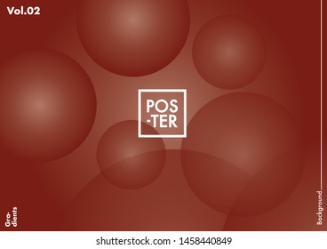 Circles shapes on gradient background. Modern hipster template for poster, cover, banner, flyer, report, brochure. Minimal holographic fluid in soft colors. Holographic fluid set with radial circles