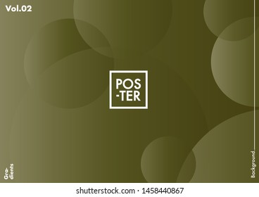 Circles shapes on gradient background. Modern hipster template for poster, cover, banner, flyer, report, brochure. Minimal holographic fluid in soft colors. Holographic fluid set with radial circles