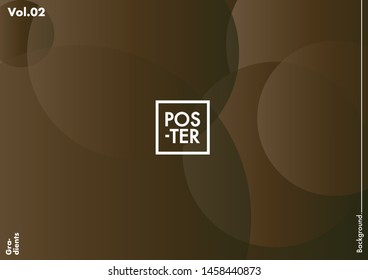 Circles shapes on gradient background. Modern hipster template for poster, cover, banner, flyer, report, brochure. Minimal holographic fluid in soft colors. Holographic fluid set with radial circles