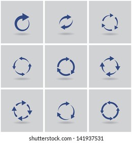 circles signs of recycling. vector set. eps10