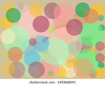 Circles small and large, many colors