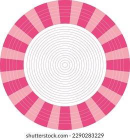 círculos con círculos más pequeños colores con líneas rosadas