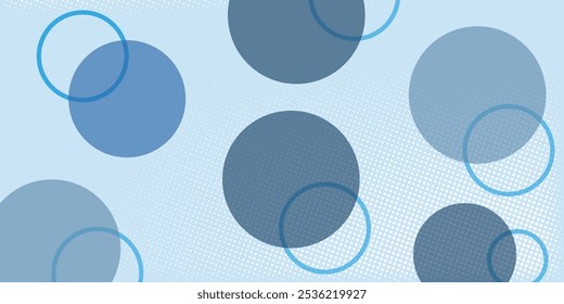 Circles in soft blue with elegant halftone effects are used on the web and in magazines in backgrounds and others.