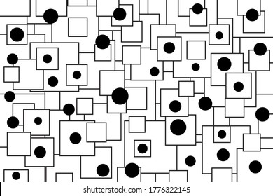 Circles and sqares shapes background.