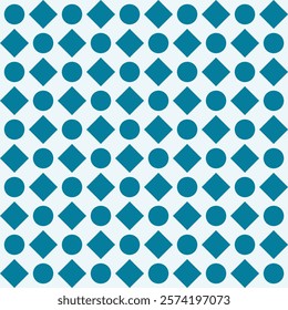 Circles Squares Blue Geometric Pattern Modern Shapes Background