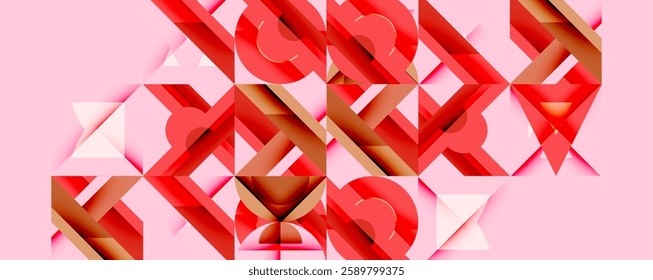 Circles squares lines abstract background