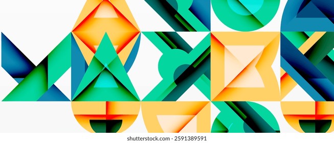 Circles squares lines abstract background