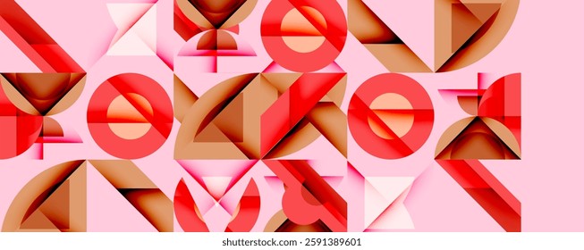 Circles squares lines abstract background