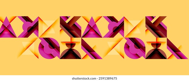Circles squares lines abstract background
