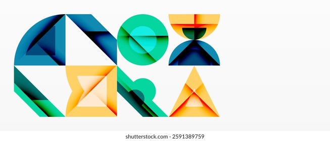 Circles squares lines abstract background
