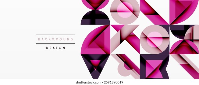 Circles squares lines abstract background