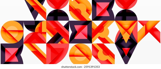 Circles squares lines abstract background