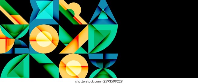 Circles squares lines abstract background