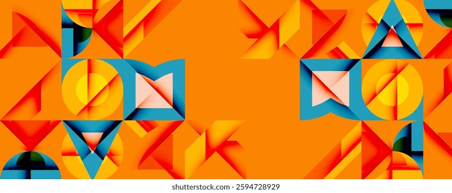 Circles squares lines abstract background