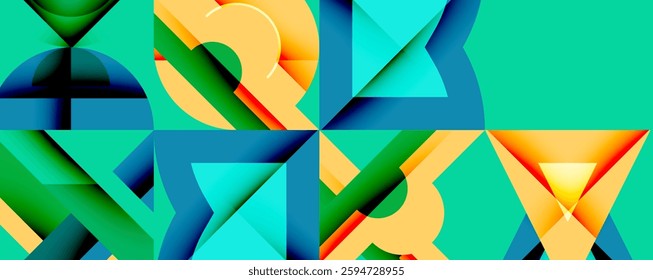 Circles squares lines abstract background