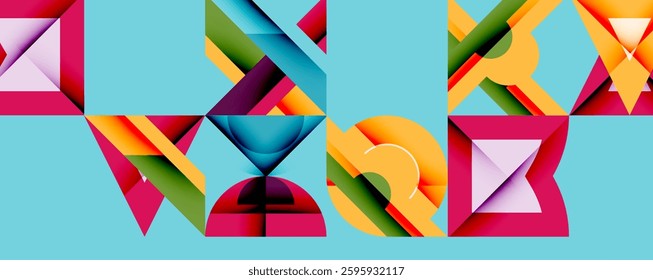 Circles squares lines abstract background