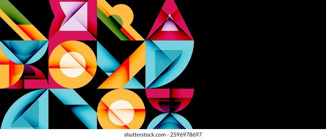 Circles squares lines abstract background