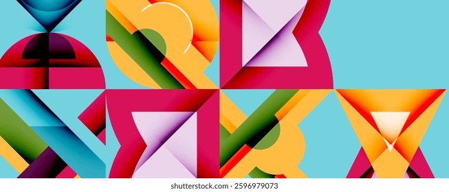 Circles squares lines abstract background