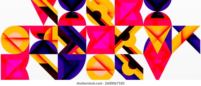 Circles squares lines abstract background