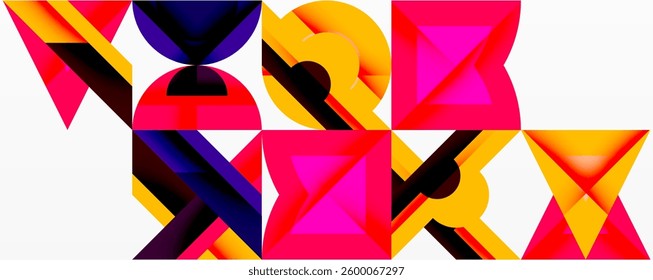 Circles squares lines abstract background