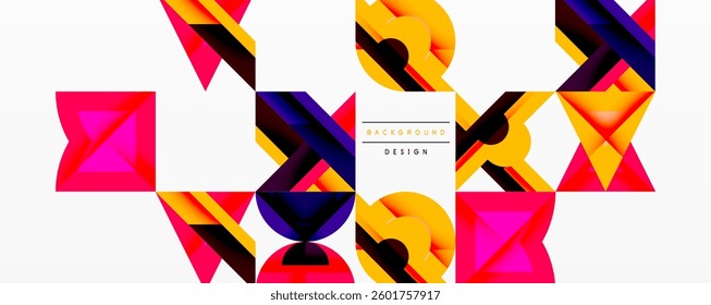 Circles squares lines abstract background