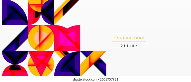 Circles squares lines abstract background