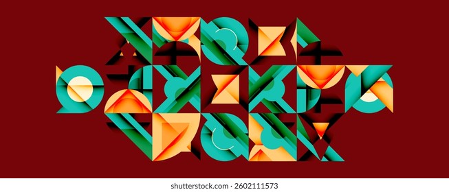 Circles squares lines abstract background