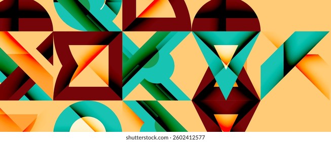 Circles squares lines abstract background